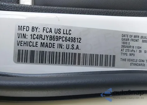 2023 Jeep Grand Cherokee 4Xe z USA, uszkodzony, nr VIN 1C4RJYB69PC649812